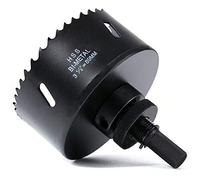 Scie Cloche Bi-métal 89 mm, M42 HSS Bimétallique Scie Trèpan avec Foret de Centrage pour Robuste Perceuse à Percer pour Fer, Aluminium, Bois, Cloison Sèche, Tuyau, Panneau de Fibres de Bois/Noir