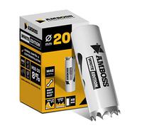 Scie cloche bi-métal Amboss 20 mm HSS M42 - Pour acier, panneaux de particules, bois dur, placoplâtre et plus - Profondeur de coupe 48 mm - sans support