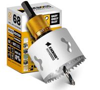 Scie cloche bi-métal HSS M42, 68 mm, pour acier, panneaux de particules, bois dur, plaque de plâtre, etc. - Profondeur de coupe : 48 mm - Avec emmanchement (changement rapide ARC)