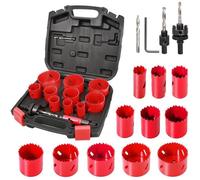 Scie Cloche Bi-métal HYCHIKA - Coffret de 17 PCS avec 11 Lames pour Percer Bois, PVC et Métal