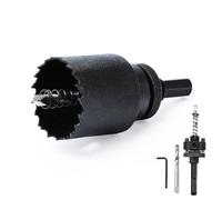Scie cloche bimétallique de 48 mm avec tige SDS Plus et tige hexagonale - Couronne de forage pour bois, placoplâtre, métaux fins, plastiques