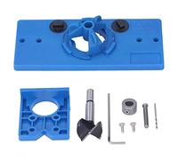 Scie cloche de charnière 35 mm, gabarit de perçage pour le travail du bois, localisateur d'alésage, guide de perçage, jeu d'embouts de coupe précis et léger pour serrure de porte (Bleue)