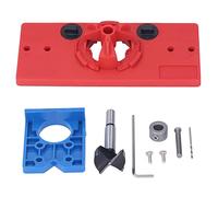 Scie cloche de charnière 35 mm, gabarit de perçage pour le travail du bois, localisateur d'alésage, guide de perçage, jeu d'embouts de coupe précis et léger pour serrure de porte (Rouge)