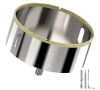 Scie cloche diamantée 100mm - Foret trépan diamant brasé sous vide pour granit, marbre, verre, céramique, porcelaine et carrelage dur - Foret de centrage inclus