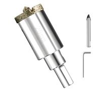 Scie Cloche Diamantée 25 mm Avec Foret Guidage de Centrage Ouvre Trou en Verre Foret Diamant Trepans pour Carrelage Trépan Diamant pour Carrelage, Porcelaine, Verre, granit, Marbre et Céramique