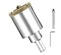 Scie Cloche Diamantée 35 mm Avec Foret Guidage de Centrage Ouvre Trou en Verre Foret Diamant Trepans pour Carrelage Trépan Diamant pour Carrelage, Porcelaine, Verre, granit, Marbre et Céramique