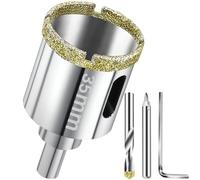Scie cloche diamantée 35mm - Foret trépan diamant brasé sous vide pour granit, marbre, verre, céramique, porcelaine et carrelage dur - Foret de centrage inclus