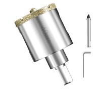 Scie Cloche Diamantée 40 mm Avec Foret Guidage de Centrage Ouvre Trou en Verre Foret Diamant Trepans pour Carrelage Trépan Diamant pour Carrelage, Porcelaine, Verre, granit, Marbre et Céramique