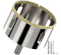 Scie cloche diamantée 68mm - Foret trépan diamant brasé sous vide pour granit, marbre, verre, céramique, porcelaine et carrelage dur - Foret de centrage inclus