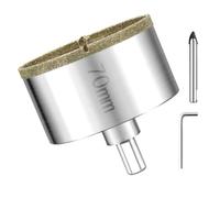 Scie Cloche Diamantée 70 mm Avec Foret Guidage de Centrage Ouvre Trou en Verre Foret Diamant Trepans pour Carrelage Trépan Diamant pour Carrelage, Porcelaine, Verre, granit, Marbre et Céramique