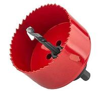 Scie cloche en acier rapide M42 bi-métal de 48 mm de diamètre de coupe - Outil de perçage pour bois, cloison sèche et panneaux de cornhole - 1 pièce (rouge)