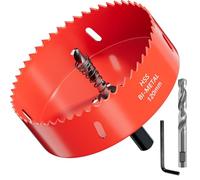 Scie cloche GARHWAL HSS M42 Bi-Métal 120 mm - Avec Adaptateur et Foret de centrage - Idéale pour bois, plastique, cloisons sèches, contreplaqué et métaux - Profondeur de coupe jusqu'à 32 mm
