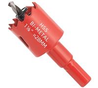 Scie cloche GARHWAL HSS M42 Bi-Métal 28 mm - Avec Adaptateur et Foret de centrage - Idéale pour bois, plastique, cloisons sèches, contreplaqué et métaux - Profondeur de coupe jusqu'à 25 mm