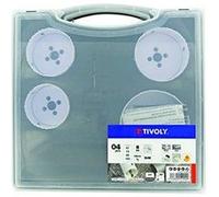 Tivoly XT50527052900 Coffret 5pcs Scie Cloches BIM D67-73-80-102mm + 1 arbre pilote, pour Métal et Bois durs
