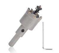 Scie cloche TCT φ42 mm/1,7 po, 1 pièce, foret pilote robuste en carbure cémenté, avec 1 clé et ressort pour métaux, tôles épaisses et alliages d'aluminium