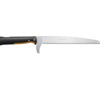 Fiskars OneClick Scie de Jardin, Lame Dentée Droite pour Scier les Branches et les Troncs, Changement Facile en Un Clic, Peut Également être Utilisée Comme Scie à Main, Noir/Orange, 1080691