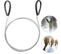 Scie de poche en acier inoxydable avec passants, 75 cm de long, scie à fil améliorée pour bois et plastique, petite maniable, rangement rapide, idéale pour l'extérieur, le camping (1)