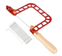 Scie de précision en forme de U de 7,6 cm avec cadre en alliage d'aluminium et poignée en bois offrant une meilleure prise en main pour une utilisation prolongée (scie + 12 lames de scie)