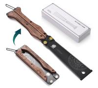 Scie d'élagage, 24 cm, avec lame en acier SK5, pour l'abattage d'arbres, le jardinage, le camping, la coupe du bois, PVC, verrouillage de sécurité, poignée antidérapante, pliable (blanc)