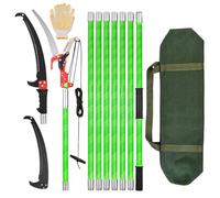 Scie D'élagage Télescopique 8m - Scie À Perche Manuelle Réglable 1 À 8m Avec 2 Lames, Ciseaux, Sac, 8 Poignées Légères, Ensemble D'outils De Jardin Pour La Taille Des Palmiers Et Des Arbustes