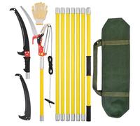 Scie D'élagage Télescopique 8m - Scie À Perche Manuelle Réglable 1 À 8m Avec 2 Lames, Ciseaux, Sac, 8 Poignées Légères, Ensemble D'outils De Jardin Pour La Taille Des Palmiers Et Des Arbustes