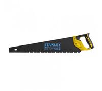 Stanley 2-20-149 Scie Égoïne JetCut 7Dents/Pouce - Fabriquée en France - Traitement Blade Armor - Spéciale Panneaux de Plâtre - 550 mm - Poignée bi Matière - Traçage À 45° Et 90° Noir/Jaune