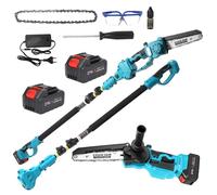 Scie Élagueuse Sans Fil 2-en-1 20V + Tronçonneuse Mini | 8 Pouces | Perche Télescopique (1,8 à 3m) Compatible Batteries Makita