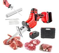 Scie Électrique À Os, Scie Alternative À Vitesse Variable De 0-3500RPM Avec Batterie De 6Ah Et 4 Lames De Scie, Scie À Main Légère Pour La Découpe De Viande, De Métal, Bois Et De Plastique