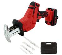 Scie électrique de boucher sans fil avec 4 lames, lumière LED et verrouillage sécurisé pour bois, plastique, métal, arbre, viande, os, 1 batterie