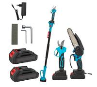 Scie Électrique De Taille Sans Fil 3 En 1 Avec Perche Télescopique 126-260cm, Tronçonneuse 6'' + Sécateur SK5 + Perche Réglable