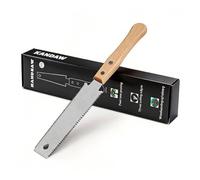 Scie japansäge à double tranchant, holzsäge fine à double denture 11/17 TPI pour le bricolage, petite scie à traction à main avec manche en bois pour des coupes précises et affleurantes en menuiserie