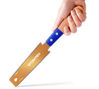 Scie Japonaise 150 mm, Scie a Main a Double Tranchant de 14/17 TPI, Scie a Traction avec Poignee Ergonomique en Hetre, Lame Flexible SK5, Scie Japonaise Menuisier pour bois WORKPRO