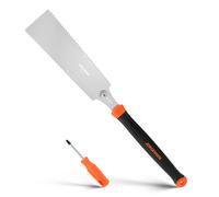 JORGENSEN Scie Japonaise, Scie à Main avec Double Tranchant, Lame SK5 250mm Remplaçable, Scie Japonaise Menuisier avec Poignée Ergonomique en TPE, Parfaite pour le Bois