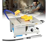 Scie Lapidaire pour Bijoux 850 W, Polisseuse De Table pour Pierres Précieuses, 800-11 000 TR/Min, avec Arbre Flexible, Poignée Et Tuyau d'eau Universel, Vitesse Réglable, pour Jade, Métal