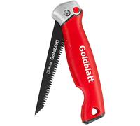 Scie Pliante Goldblatt Scie a Guichet Decoupe du Platre, Lame 310cm Bi-materiel 8 Dents/Pouce, Dentures 3 Biseaux, Bouton Systeme de Verrouillage, Poignee Bi Matiere Souple et Ergonomique