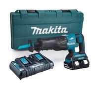 Makita DJR360PT2 Scie sabre à batteries 36V (2x 18V) Li-Ion set (2x batterie 5,0Ah) dans coffret - changement rapide - variable