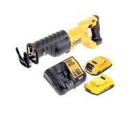 Scie sabre à batterie Dewalt DCS 380 D2 scie alternative 18 V + 2x batteries 2,0 Ah + chargeur
