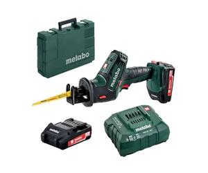Scie sabre compacte METABO 18V Li-Ion (2x 2Ah) + mallette SSE 18 LTX