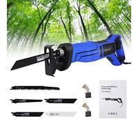 Scie sabre électrique avec 5 lames, vitesse variable de 0 à 2800 tr/min, scie récipro universelle 900 W, idéale pour les tuyaux en métal, bois, PVC, coupe d'arbres