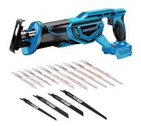 Scie sabre électrique sans fil avec lames de scie - 3500 tr/min - Sans balais - Compatible avec batterie Makita 18 V - Scie à main portable - Pour métal, bois, plastique, arbre (sans batterie)