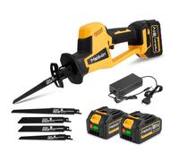 Scie sabre électrique sans fil, Scie récipro electrique a bois + 4X Lames de scie - MellWin - 2X 1.5AH Batteries