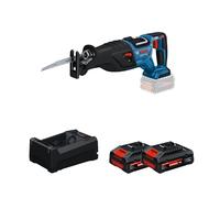 Scie sabre GSA 18V-28 + set de 25 lames de scie + 2 Batteries EXPERT 4 Ah + 1 Chargeur GAL 12V/18V-80 BOSCH