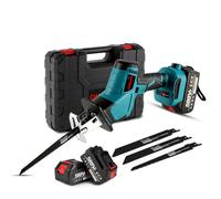 Scie sabre - ONEVAN - 2x3Ah - 2 batteries 3Ah - 4 lames multi-matériaux - Coupe bois 50mm