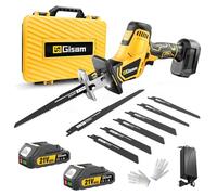 Scie sabre sans fil 21 V, moteur sans balais à 3 500 tr/min, batteries haute performance 2 × 21 V 4,0 Ah à autonomie prolongée, 8 lames pour le bois, le métal et le PVC