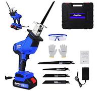 Scie sabre sans fil 21 V, outil de coupe sans balais, changement rapide d'outils, 1 batterie 1,5 Ah et chargeur, 3 lames de coupe en bois et 1 lame de coupe en métal incluse dans la livraison