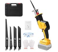 Scie sabre sans fil avec 4 lames pour Dewalt 20 V (sans batterie) | 600W, scie sabre, sans balais, LED, coffret plastique, pour bois et PVC