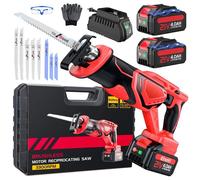 Scie sabre sans fil brushless 21V 2 batteries 4000 mAh 3500 CPS/min kit 8 lames bois métal PVC plastique coupe arbres et jardin
