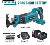 Scie Sabre Sans Fil Brushless Compatible Makita 21V, Scie Alternative Électrique 1200W 3000RPM Avec Lames Incluses, Coupe Bois
