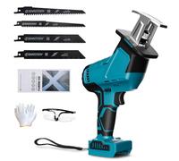 Scie Sabre sans fil compatible avec Makita 18V LXT Batterie, 4 lames de scie, 3500 tr/min (sans batterie)