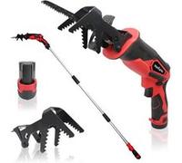 FISHTEC - Scie Sabre Électrique Sans Fil à Bras Télescopique 170 cm et Mâchoire de Serrage - 2 Modèles : Vert/Rouge (Scie sabre électrique rouge)